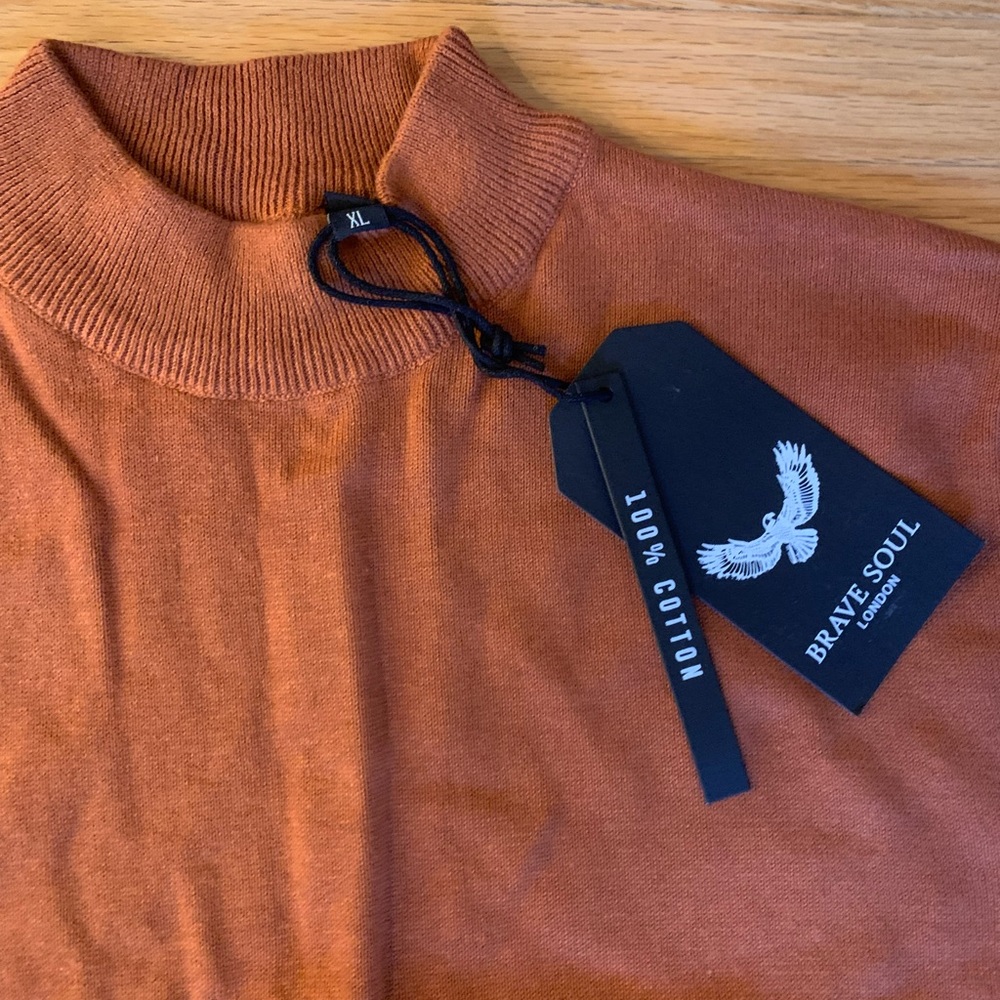 Rust mock neck sweater